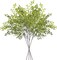 4Pcs Artificial Greenery Stems, 43.3" Fake Nandina Stems Plants Faux Leaf Twig Branches for Indoor Desk Office Shop Home Table Vase Spring Decor